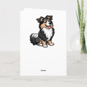 Schattigee Cartoon Sheltie Shetland Shepherd Verja Kaart (Achterkant)