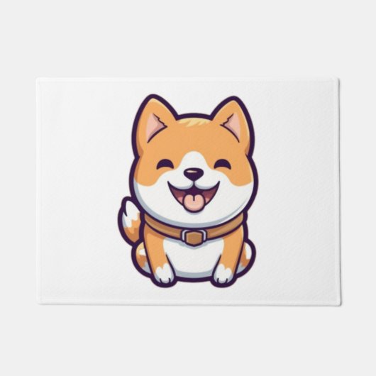Schattigee Cartoon Shiba Inu Deurmat (Voorkant)