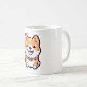 Schattigee Cartoon Shiba Inu Koffiemok (Voorkant rechts)