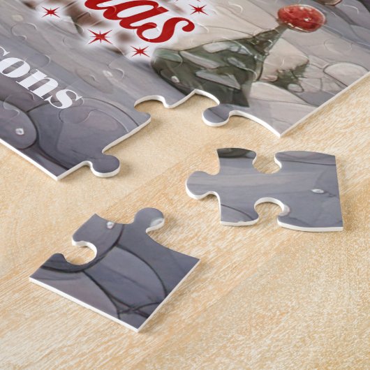 Schattigee cartoon Sinterklaas in werkplaats Legpuzzel (Zijkant)