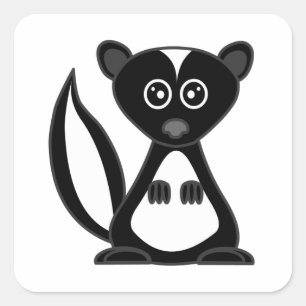 Schattigee Cartoon Skunk Square Vierkante Sticker