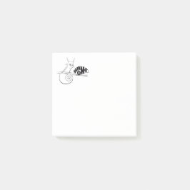 Schattigee Cartoon slak op een Plant met een posit Post-it® Notes