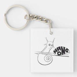 Schattigee Cartoon slak op een Plant met een posit Sleutelhanger