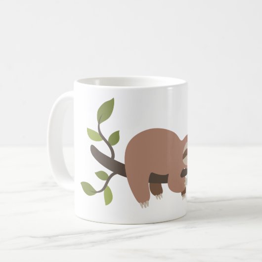 Schattigee Cartoon Sloth Coffee Mok (Voorkant links)