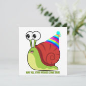 Schattigee Cartoon Snail Funny Birthday Kaart (Staand voorkant)