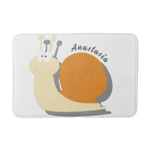 Schattigee Cartoon Snail Gepersonaliseerde Badmat 
