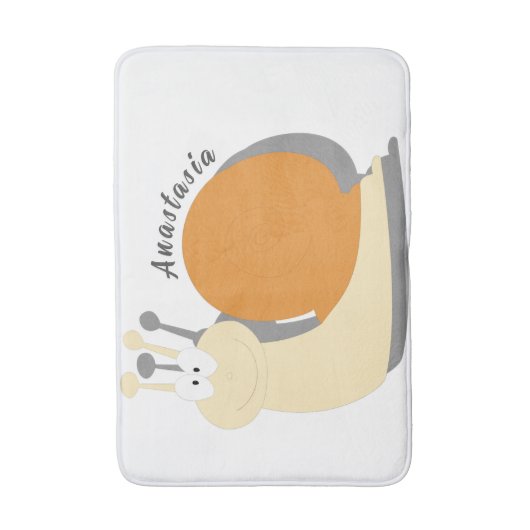 Schattigee Cartoon Snail Gepersonaliseerde Badmat  (Voorkant Verticaal)