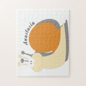 Schattigee Cartoon Snail Gepersonaliseerde Jigsaw  Legpuzzel (Verticaal)