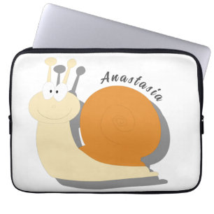 Schattigee Cartoon Snail gepersonaliseerde laptoph Laptop Sleeve