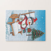 Schattigee Cartoon Sneeuwman Legpuzzel (Horizontaal)