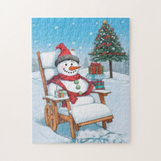 Schattigee Cartoon Sneeuwman Legpuzzel (Verticaal)