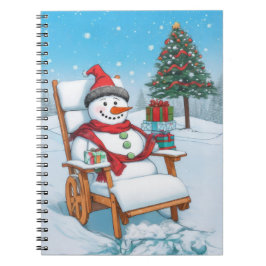 Schattigee Cartoon Sneeuwman Notitieboek