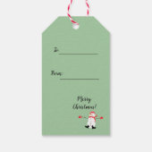 Schattigee Cartoon sneeuwman oh wat leuk salie gro Cadeaulabel (Achterkant)