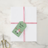 Schattigee Cartoon sneeuwman oh wat leuk salie gro Cadeaulabel (Met Touw)