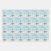 Schattigee Cartoon sneeuwmannen op een strand vaka Inpakpapier Vel (Voorkant)