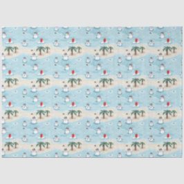 Schattigee Cartoon sneeuwmannen op een strand vaka Tissuepapier