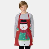 Schattigee Cartoon Snowman Feestelijke Kerst Schort (Gedragen)