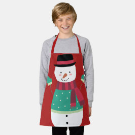 Schattigee Cartoon Snowman Feestelijke Kerst Schort