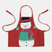 Schattigee Cartoon Snowman Feestelijke Kerst Schort (Voorkant)