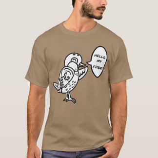 Schattigee Cartoon Sparrow Bird retro T-shirt