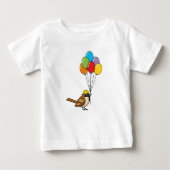 Schattigee Cartoon Sparrow met ballonnen (Voorkant)
