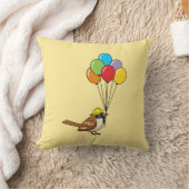 Schattigee Cartoon Sparrow met ballonnen Kussen (Deken)