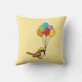 Schattigee Cartoon Sparrow met ballonnen Kussen (Achterkant)