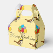 Schattigee Cartoon Sparrow met ballonnen Verjaarda Bedankdoosjes (Voorkant Zijde)