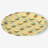 Schattigee Cartoon Sparrow met ballonnen Verjaarda Papieren Bordje (Gekanteld)