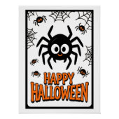 Schattigee Cartoon Spider Happy Halloween Perfect Poster (Voorkant)