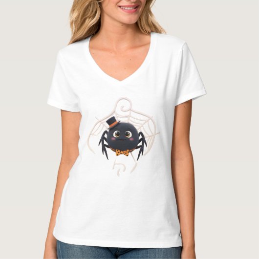Schattigee Cartoon Spider met Top Hat (Voorkant)