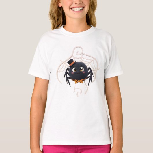 Schattigee Cartoon Spider met Top Hat (Voorkant)