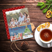 Schattigee cartoon stad kerstfoto Vakantie Briefka Feestdagenkaart