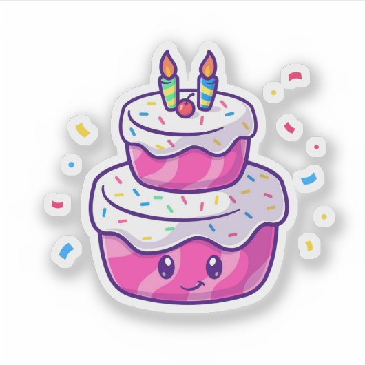 Schattigee Cartoon Sticker (Voorkant)