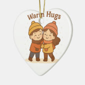 Schattigee Cartoon Sticker – Boy & Girl Warme Knuf Keramisch Ornament (Links)