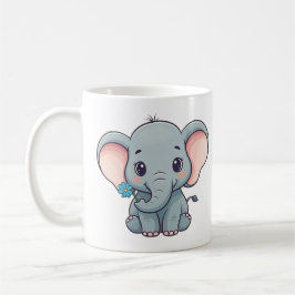 Schattigee cartoon stijl baby olifant ontwerp koffiemok