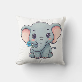 Schattigee cartoon stijl baby olifant ontwerp kussen