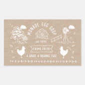 Schattigee Cartoon stijl Doodle rustiek ei karton Rechthoekige Sticker (Voorkant)