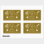 Schattigee Cartoon stijl Doodle rustiek ei karton Rechthoekige Sticker (Vel)