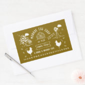 Schattigee Cartoon stijl Doodle rustiek ei karton Rechthoekige Sticker (Envelop)