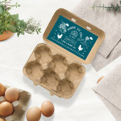 Schattigee Cartoon stijl Doodle rustiek ei karton Rechthoekige Sticker