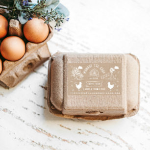 Schattigee Cartoon stijl Doodle rustiek ei karton Rechthoekige Sticker