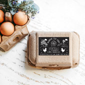 Schattigee Cartoon stijl Doodle rustiek ei karton Rechthoekige Sticker