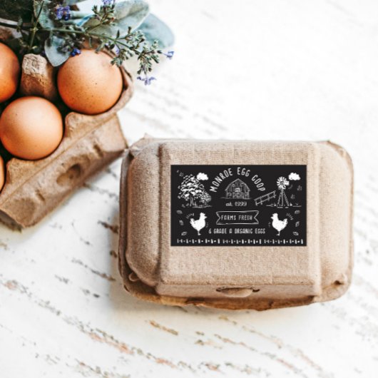 Schattigee Cartoon stijl Doodle rustiek ei karton Rechthoekige Sticker