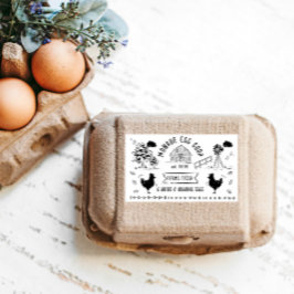 Schattigee Cartoon stijl Doodle rustiek ei karton Rechthoekige Sticker