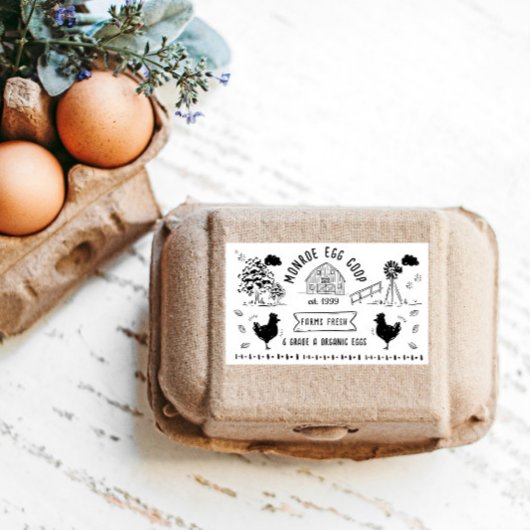 Schattigee Cartoon stijl Doodle rustiek ei karton Rechthoekige Sticker