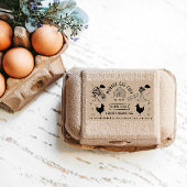 Schattigee Cartoon stijl Doodle rustiek ei karton Rechthoekige Sticker