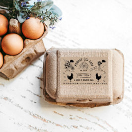 Schattigee Cartoon stijl Doodle rustiek ei karton Rechthoekige Sticker