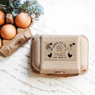 Schattigee Cartoon stijl Doodle rustiek ei karton Rechthoekige Sticker