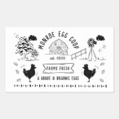 Schattigee Cartoon stijl Doodle rustiek ei karton Rechthoekige Sticker (Voorkant)